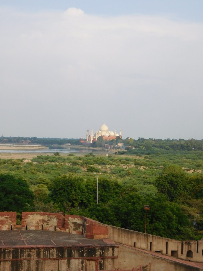The view of the Taj in the distance.
